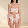 Sexy Dessous Set mit Rock und Strapshalter in Weiss