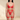 SECRET PLEASURE Lucy Set in Rot mit Harness-Details, Goldkette und Strumpfhaltern an einem Model